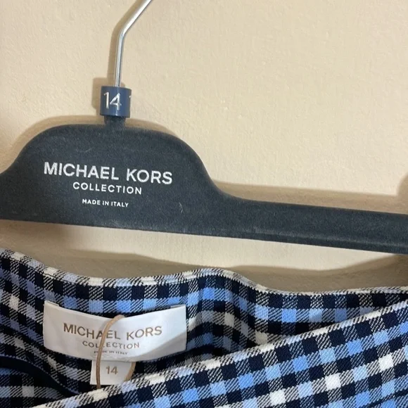 Michael Kors Collection Tattersall Stretch Wool Gabardine Flare Skirt size 14 - Picture 12 of 13